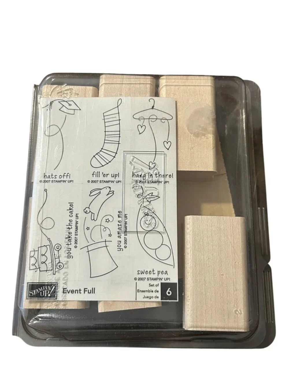 Stampin Up! Sweet Pea Rubber Stamp Set With 6 Designs For Crafting & Scrapbookin